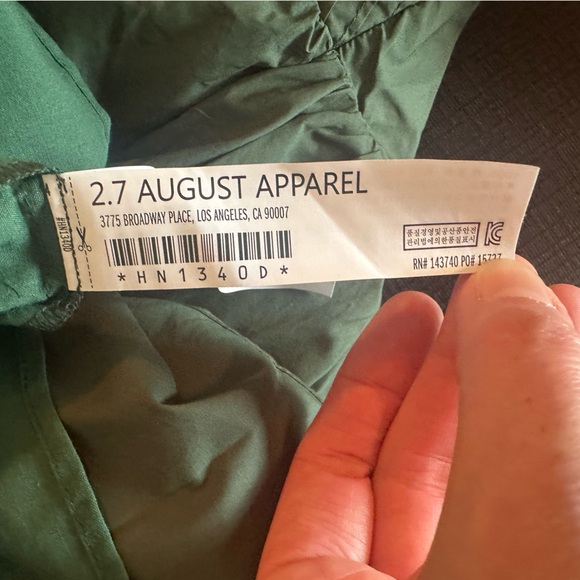 Sage Forest Green Mini Dress NWT Hyacinth House babydoll large sweetheart puff - Picture 14 of 16